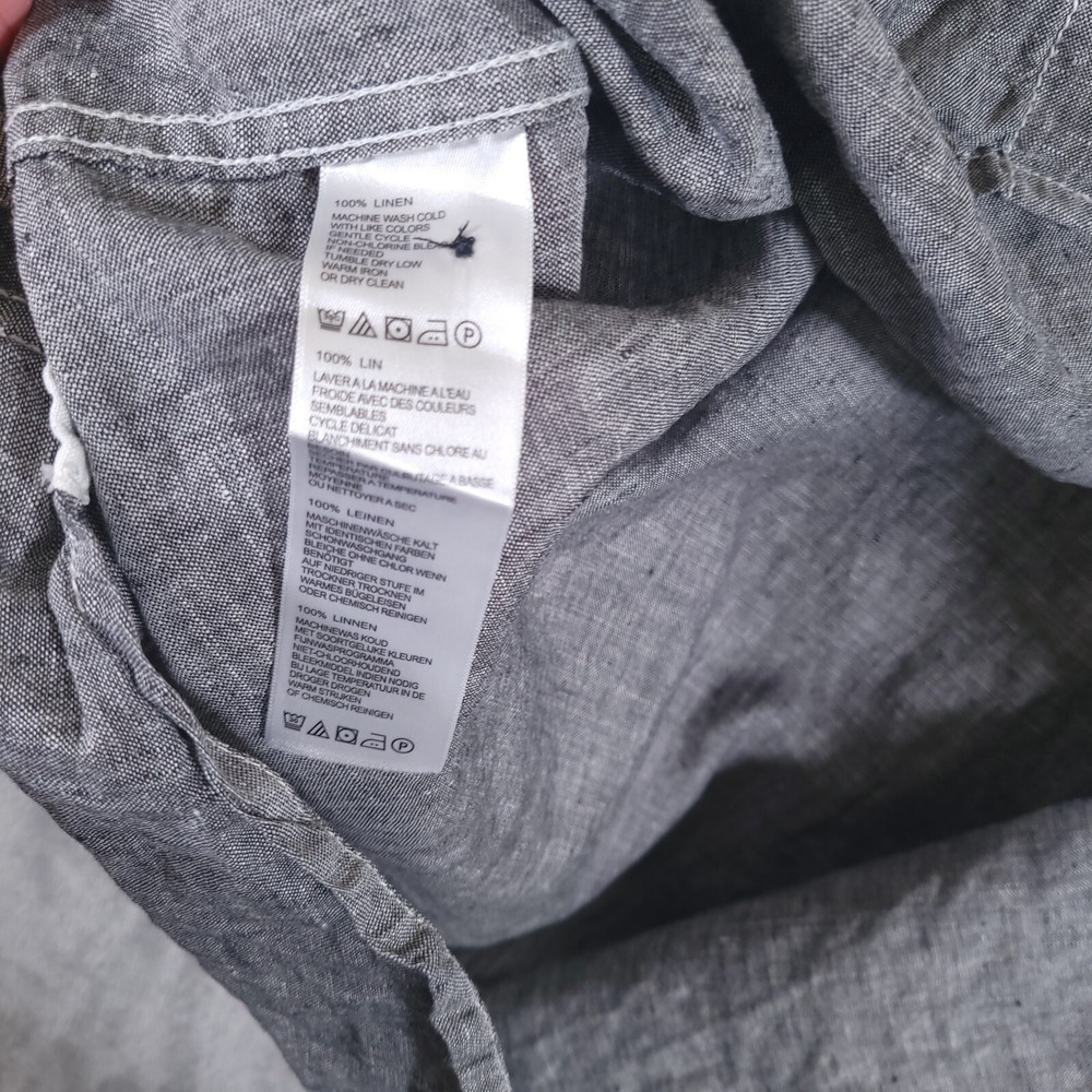 Tommy Bahama Shirt Mens XL Gray Linen Button Up‎ Short Sleeve Camp Marlin Grey - Picture 8 of 10